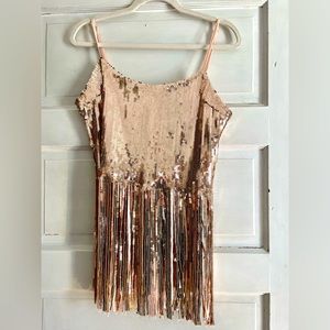 Retro sequin fringe top